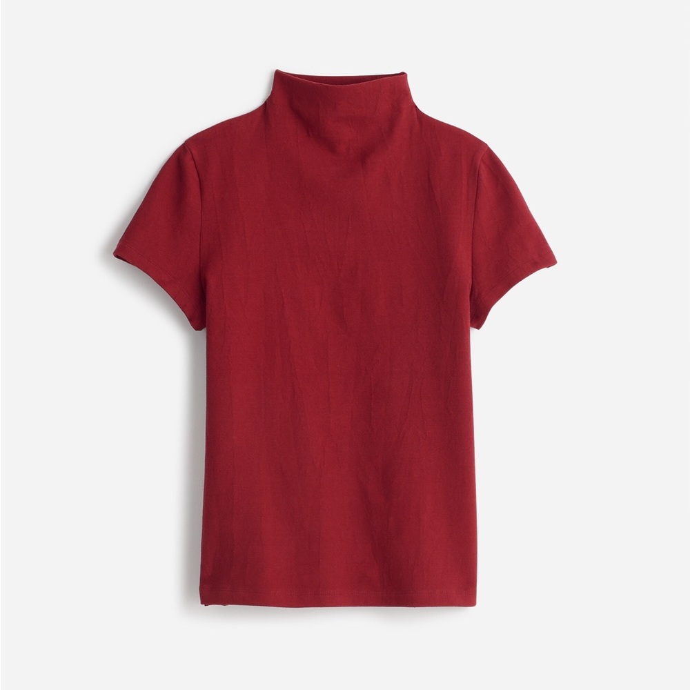 Madewell Short Sleeve Mockneck Tee in Claret Size XS